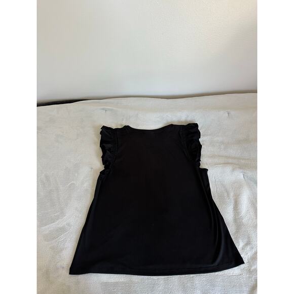 On 34th Black Ruffle Sleeve Tank Top Size XL - Picture 1 of 5